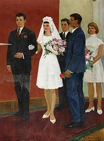 ATLANTOV: Komsomolská svatba, 1969,  olej na plátně, Socialistický realismus, Egon Schiele Art Centrum 4.4. - 31.10.2009